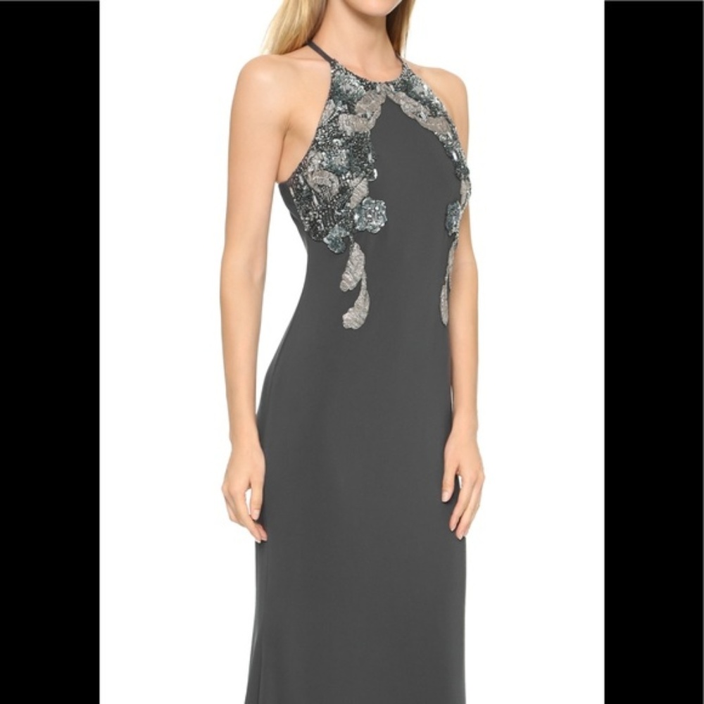 Bagdley Mischka charcoal grey gown